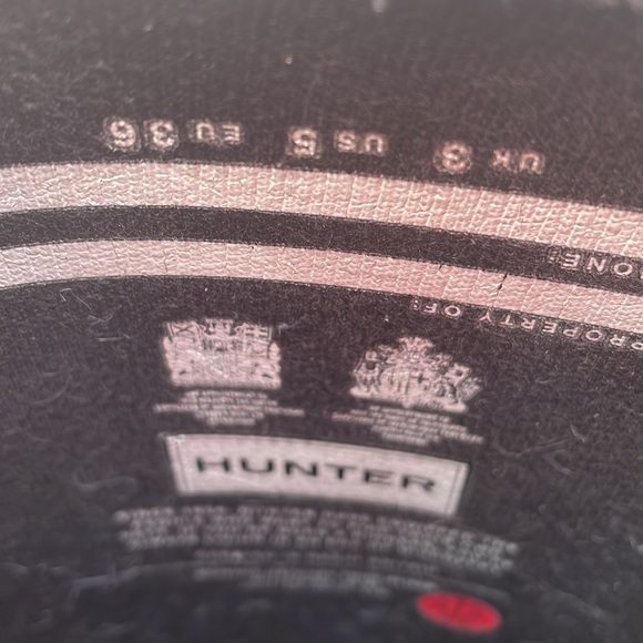 HUNTER Original Gloss Black.Rubber KNEE HIGH Wellies RUBBER Rain Boots Size 5 - Picture 10 of 14